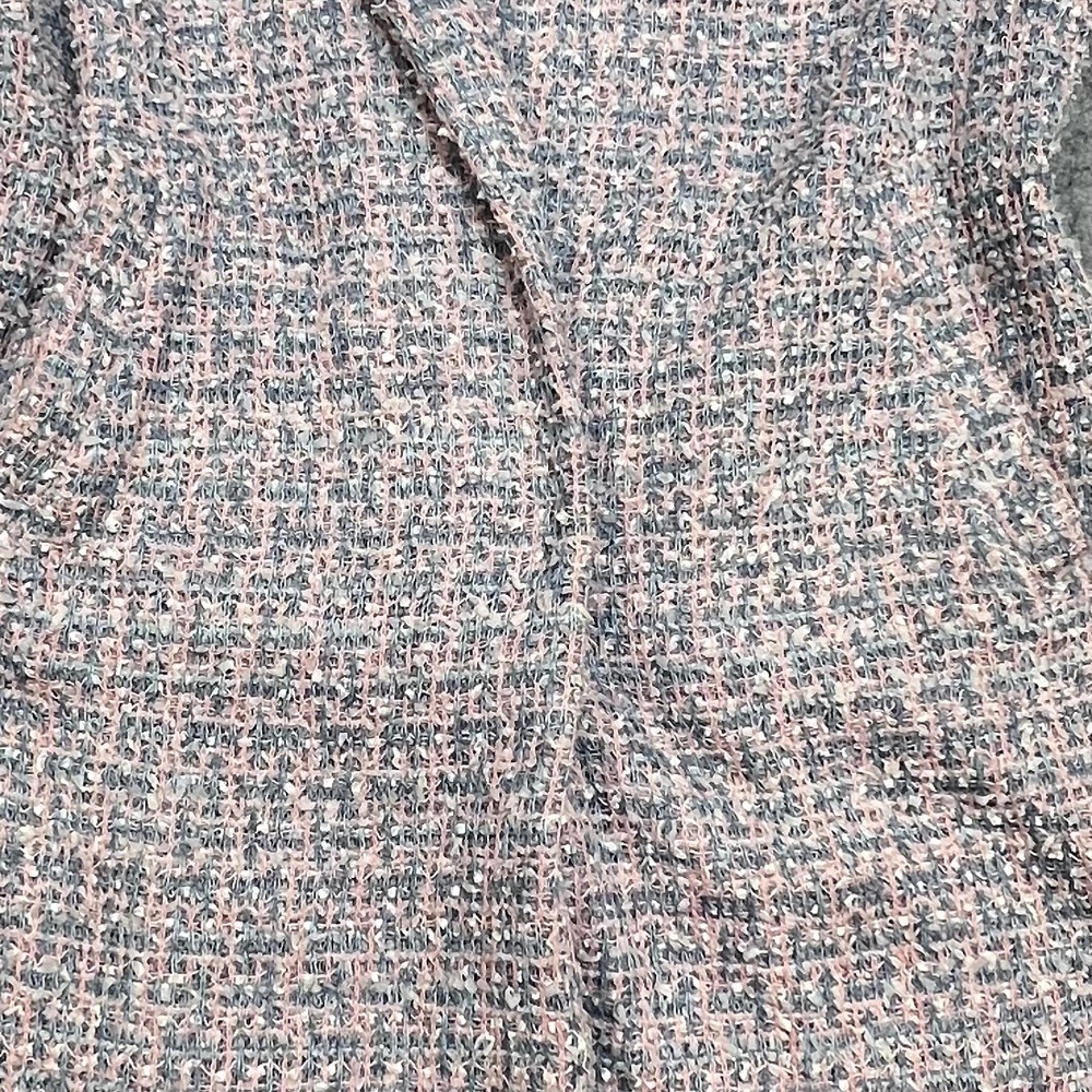 MELLODAY Women's Open Front Tweed Cardigan Jacket Pink‎ Blue Gray Size M - Picture 4 of 7